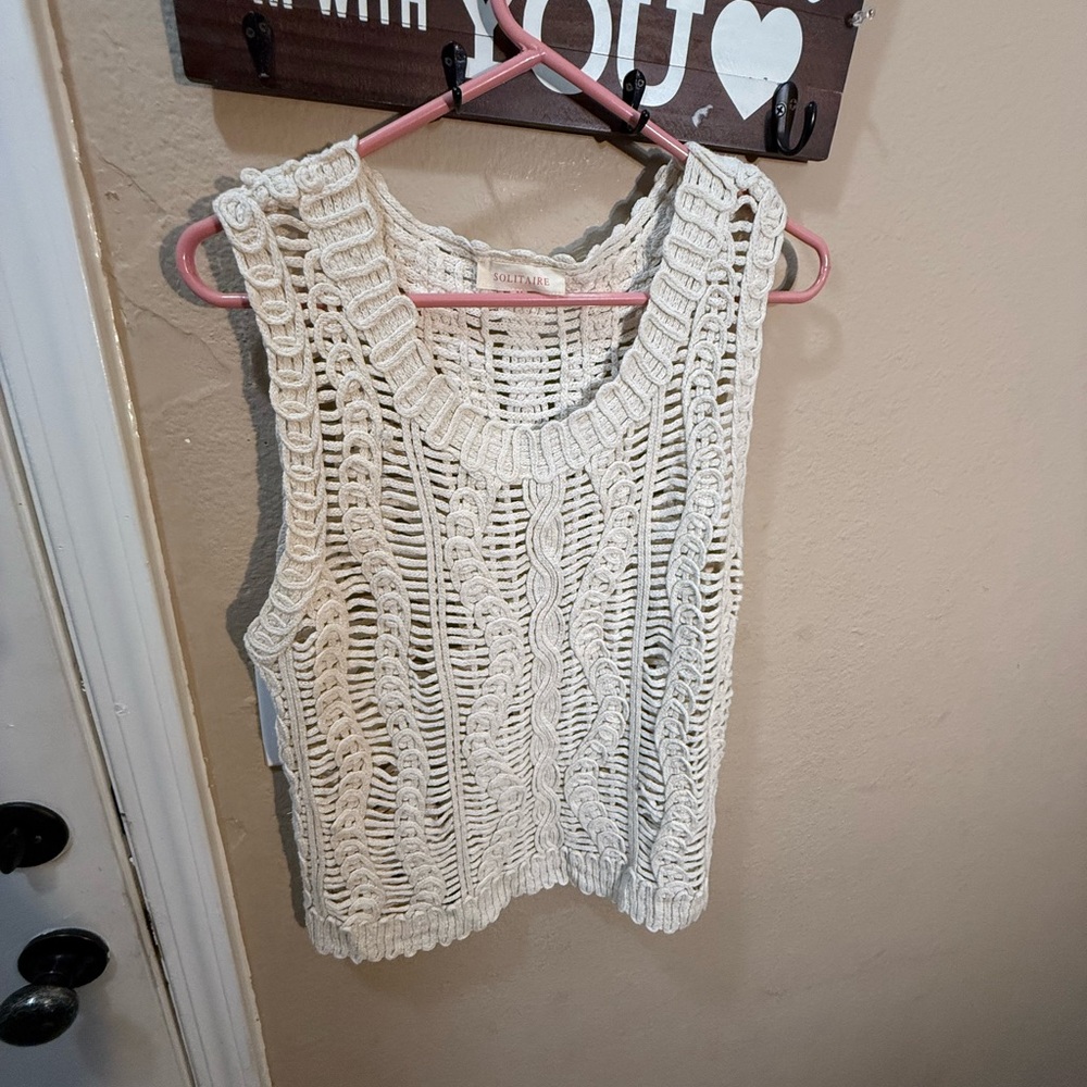 Solitaire Ivory Crochet Top